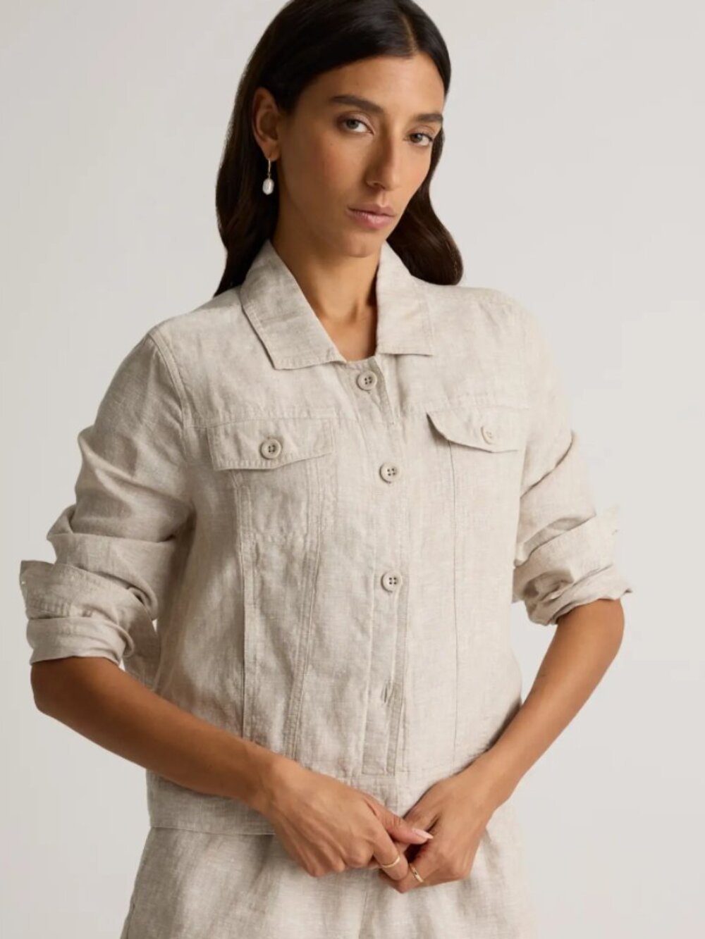 Quince 100% European Linen Jacket in Flax Size XS
